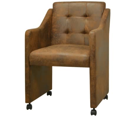 vidaXL spisebordsstole 6 stk. kunstlæder brun