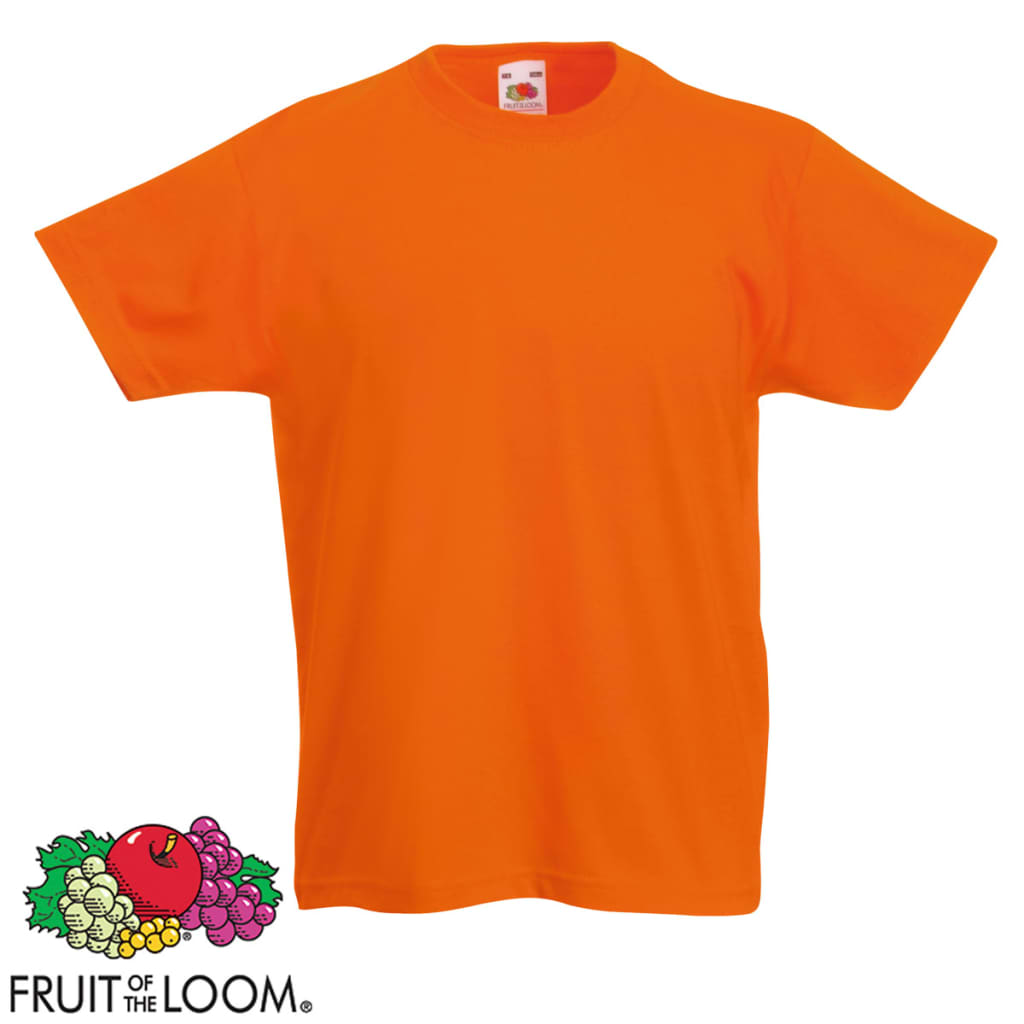 

Fruit of the Loom Kinder t-shirts origineel oranje maat 128 5 st