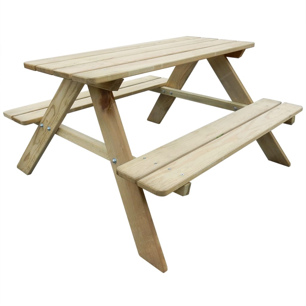 vidaXL Masă de picnic pentru copii, 89 x 89,6 x 50,8 cm, lemn de pin vidaxl.ro