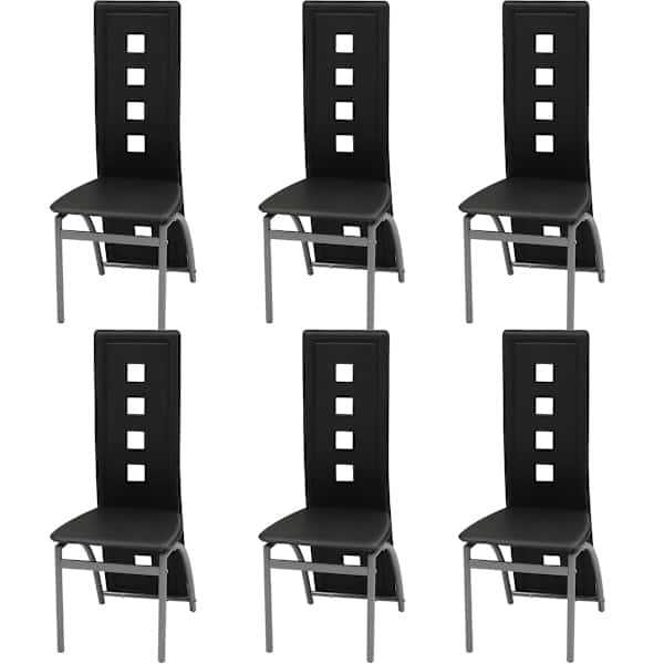 vidaXL s&ouml;&ouml;gitoolid, 6 tk must, kunstnahk