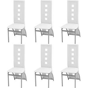 Jedilni stoli 6 kosov belo umetno usnje