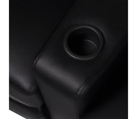 vidaXL Fauteuil inclinable à LED 2+3 places Cuir Artificiel Noir vidaXL Fauteuil inclinable à LED 2+3 places Cuir Artificiel Noir