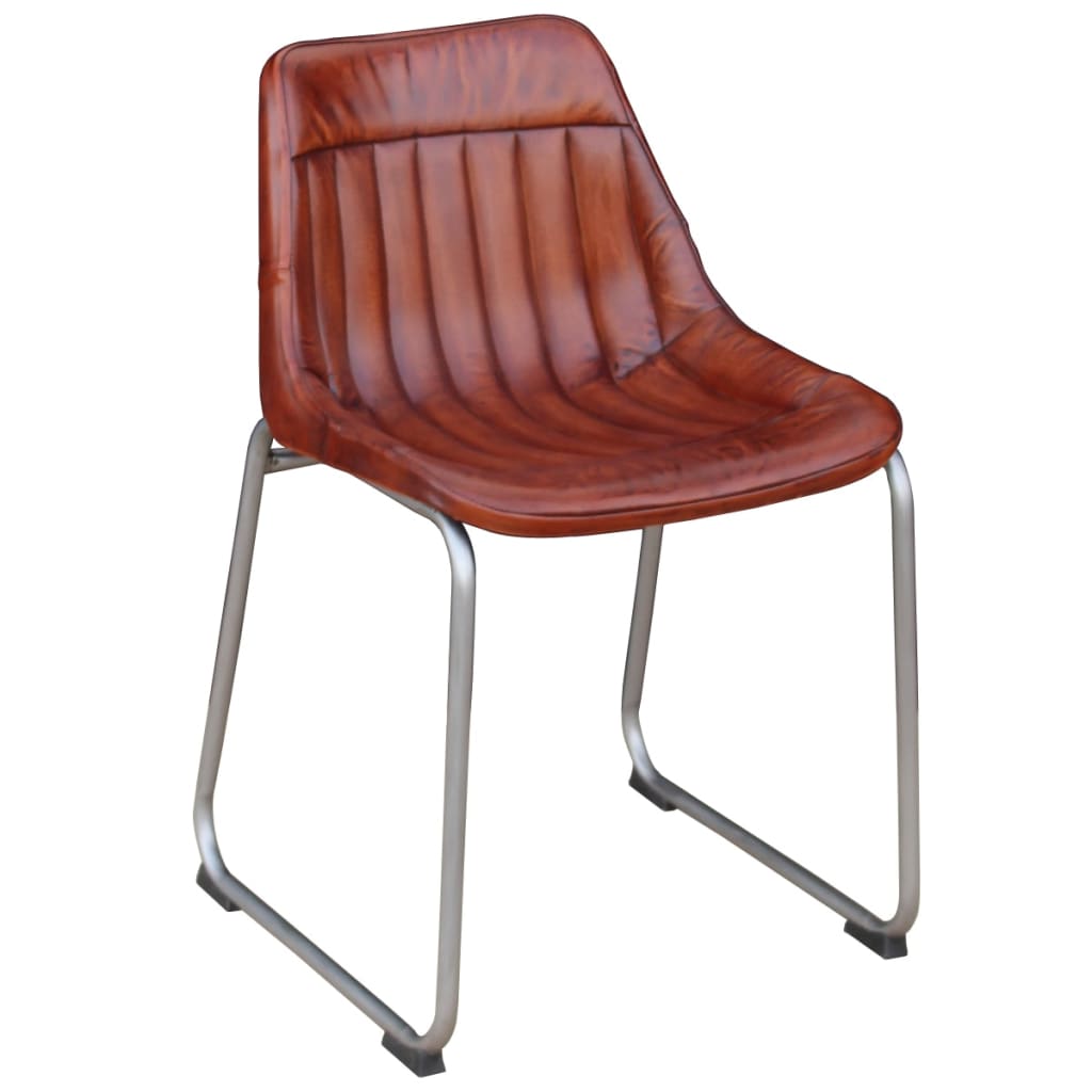 

vidaXL Eetkamerstoelen 4 st echt leer bruin