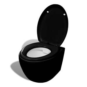 Závěsná toaleta s podomítkovou nádržkou, keramika, černá - obrázek 5