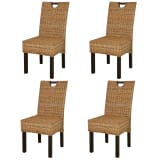 vidaXL Eetkamerstoel 4 stuks Kubu rattan mangohout