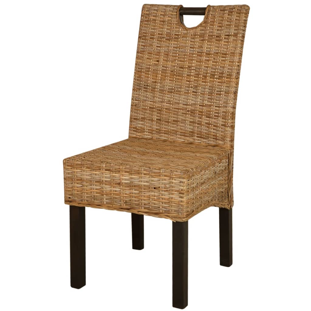 

vidaXL Eetkamerstoel 4 st kubu rattan mangohout