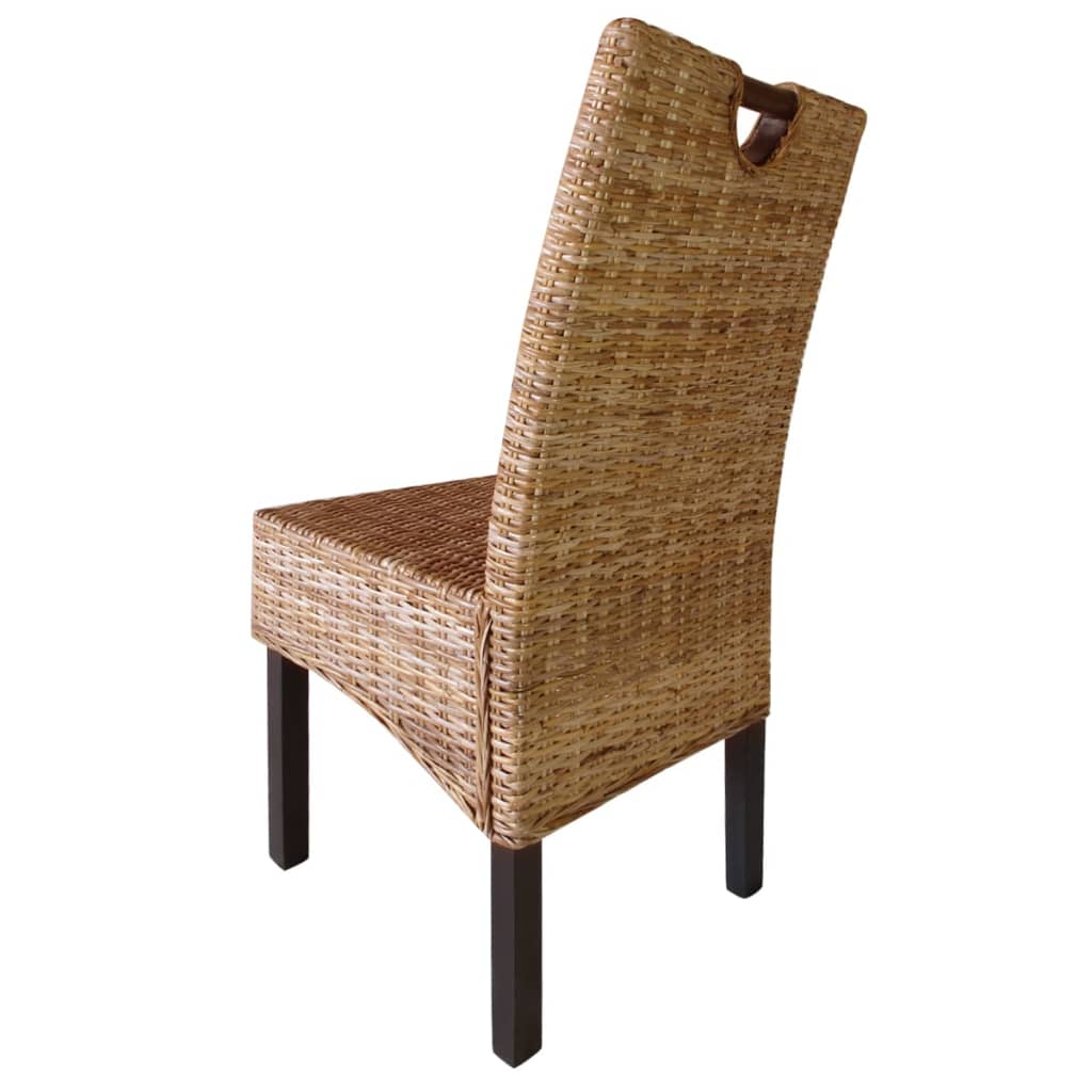  Jedálenské stoličky, 4 ks, ratan kubu a mangové drevo
