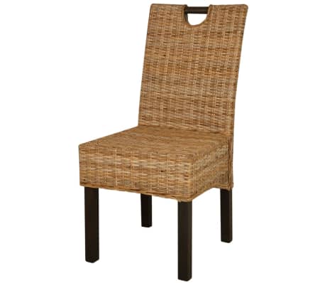vidaXL Valgomojo kėdės, 4 vnt., Kubu ratanas, mango mediena