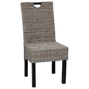 vidaXL Eetkamerstoelen 4 st kubu rattan mangohout