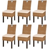 vidaXL Eetkamerstoelen 6 stuks Kubu rattan mangohout (3x243639)
