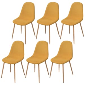 Jídelní židle 6 ks žluté textil