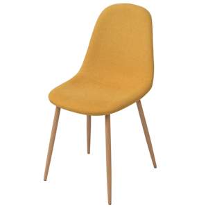 Jídelní židle 6 ks žluté textil - obrázek 2