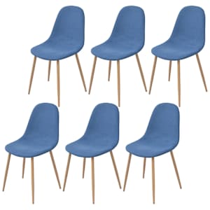Jídelní židle 6 ks modré textil