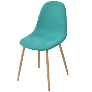 Jídelní židle 6 ks zelené textil - obrázek 2