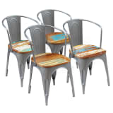 vidaXL Spisestoler 4 stk gjenvunnet heltre 51x52x80 cm