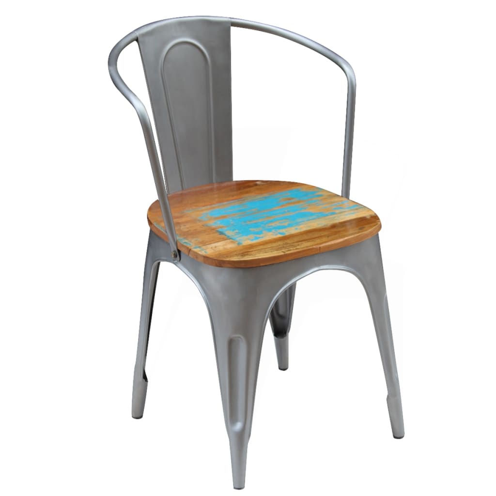 vidaXL Eetkamerstoelen 4 st massief gerecycled hout