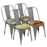 vidaXL Spisestoler 4 stk massivt gjenvunnet tre 47x52x89 cm