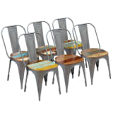 vidaXL Scaune bucătărie, 6 buc., lemn masiv reciclat, 47 x 52 x 89 cm