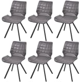 vidaXL Dining Chairs 6 pcs Artificial Leather Gray