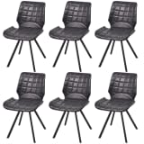 vidaXL Dining Chairs 6 pcs Artificial Leather Black