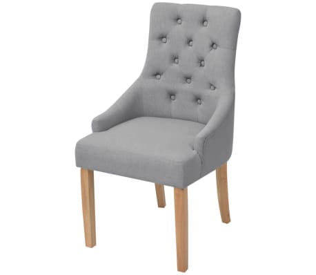 vidaXL Chaises &agrave; manger lot de 6 gris clair tissu