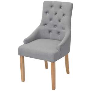 vidaXL Chaises &agrave; manger lot de 6 gris clair tissu