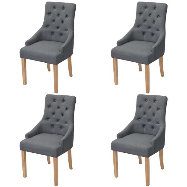 vidaXL s&ouml;&ouml;gitoolid 4 tk, tumehall, kangas
