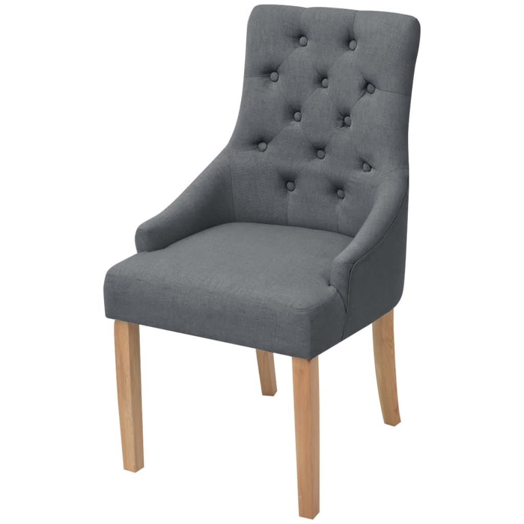 

vidaXL Eetkamerstoelen 6 st stof donkergrijs