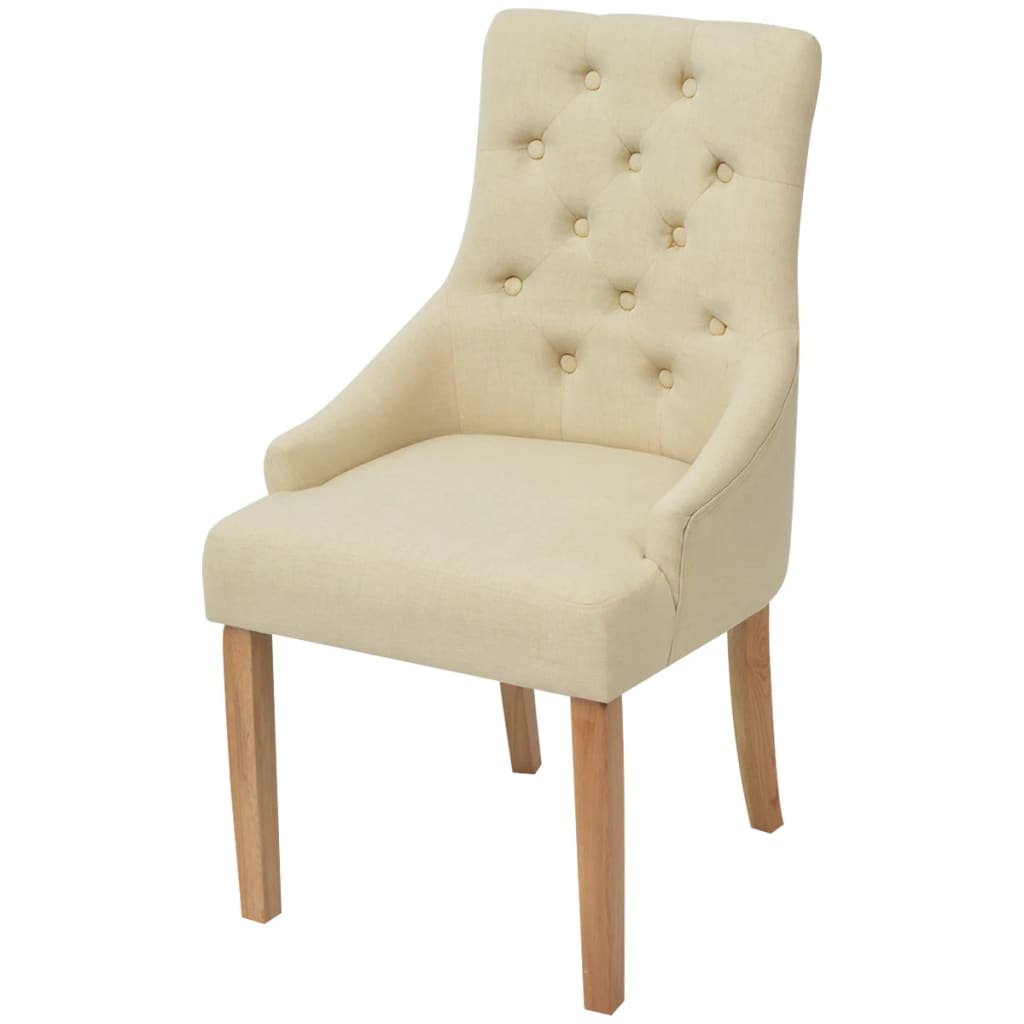 

vidaXL Eetkamerstoelen 4 st stof crème
