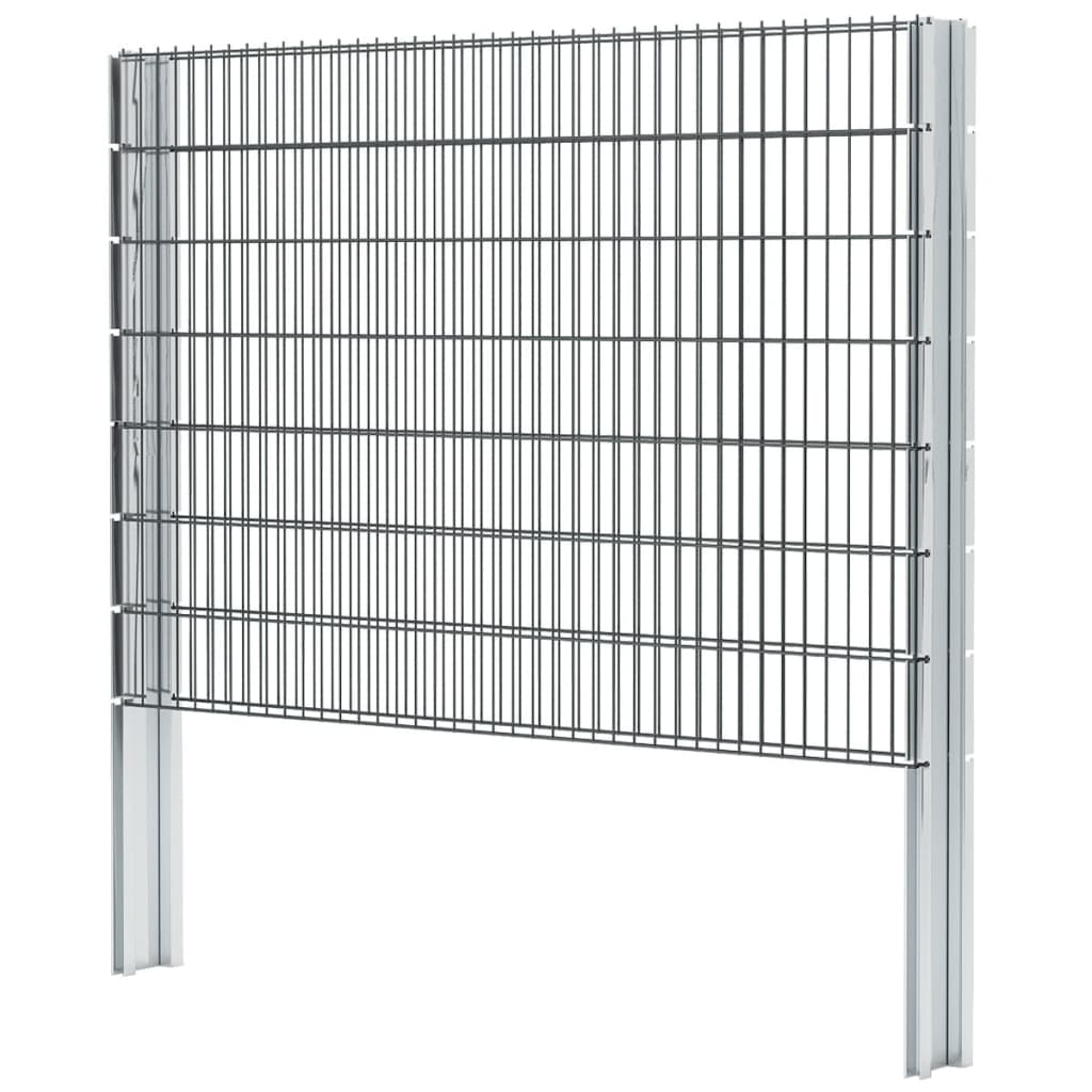 

vidaXL Schanskorf dubbelstaafmat 2,008x1,43 m 18m (lengte) staal grijs