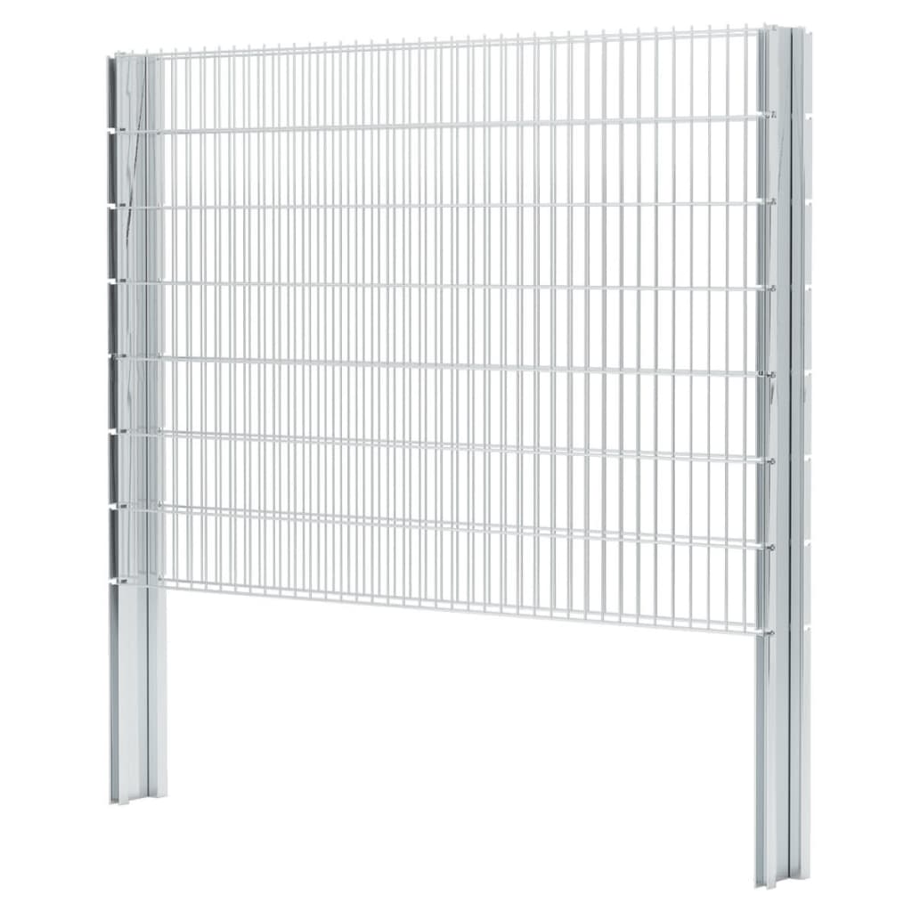 

vidaXL Schanskorf dubbelstaafmat 2,008x1,43m 10m (lengte) staal zilver