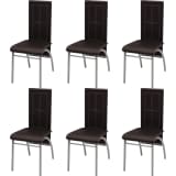 vidaXL Dining Chairs 6 pcs Artificial Leather Brown