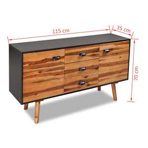 4dílný set nábytku do ložnice masivní akáciové dřevo 140x200 cm - obrázek 17