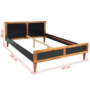 4dílný set nábytku do ložnice masivní akáciové dřevo 140x200 cm - obrázek 8