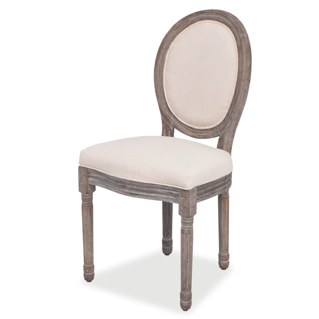 

vidaXL Eetkamerstoelen 6 st stof crème