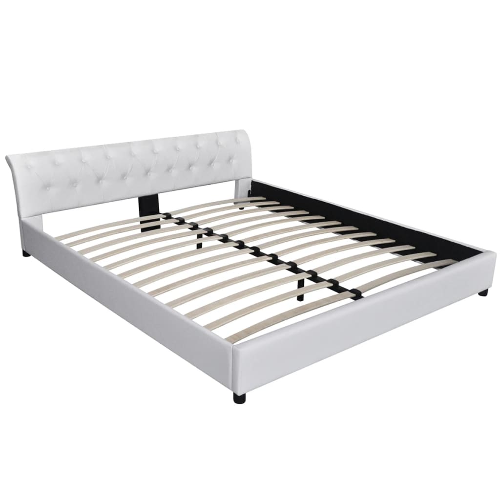 

vidaXL Bed met traagschuim matras kunstleer wit 180x200 cm