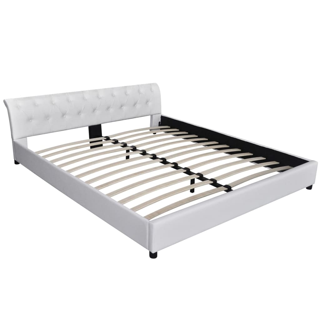 

vidaXL Bed met matras kunstleer wit 180x200 cm