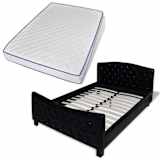 vidaXL Cama de casal + colchão espuma memória 140x200cm preto