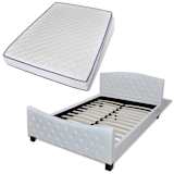 vidaXL Cama de casal com colchão de espuma memória branco 180x200cm