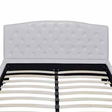 vidaXL Cama de casal com colchão em couro artificial branco 180x200 cm[6/12]