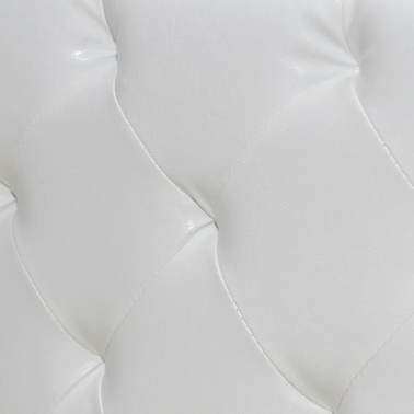 vidaXL Cama de casal com colchão em couro artificial branco 180x200 cm[7/12]