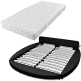 vidaXL Cama redonda c/ colchão 180x200 cm em couro artificial preto