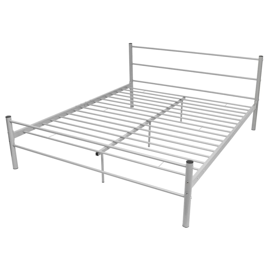 

vidaXL Bed met traagschuim matras metaal grijs 160x200 cm