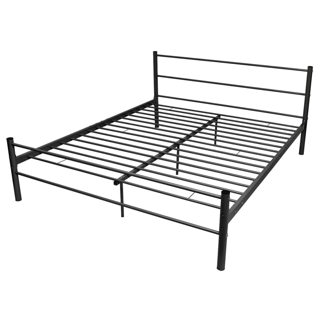 

vidaXL Bed met traagschuim matras metaal zwart 160x200 cm