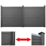 vidaXL Panneau de clôture de jardin 2 pcs Bois composite Gris 361 cm