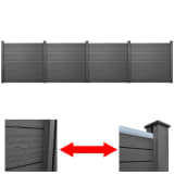 vidaXL Panneau de clôture de jardin 4 pcs Bois composite Gris 715 cm