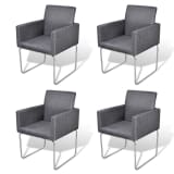 vidaXL Dining Chairs 4 pcs Fabric Dark Gray