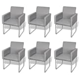 vidaXL Dining Chairs 6 pcs Fabric Light Gray