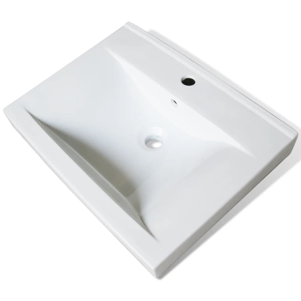 

vidaXL Luxury Ceramic Basin with Faucet Hole 23.6"x18.1" White