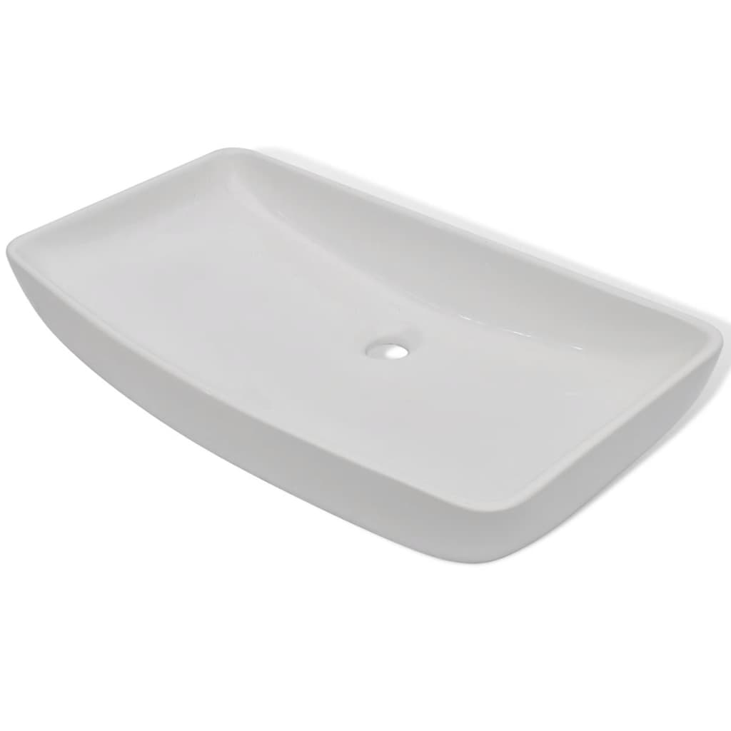 

vidaXL Luxury Ceramic Basin Rectangular 28"x15" White